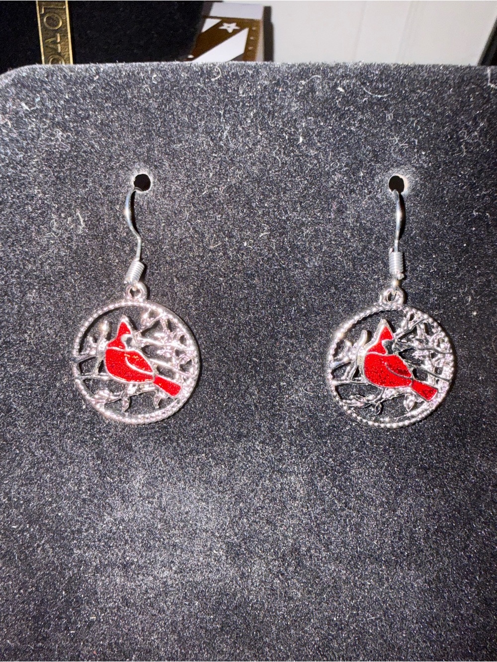 Red Cardinal Drop Earrings - Women Jewelry